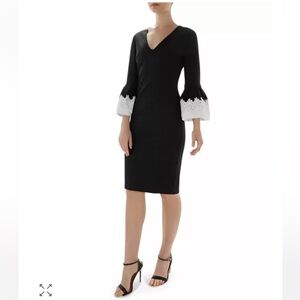 Ted Baker Rastrel Bell Sleeve Black and White Women's Dress